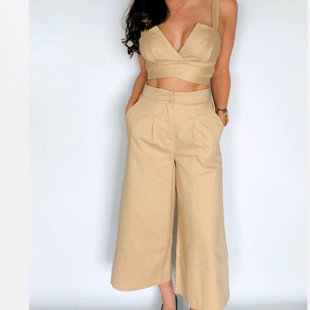 Never worn crop top and pant set